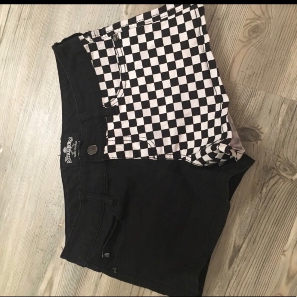 Half and half cut off shorts